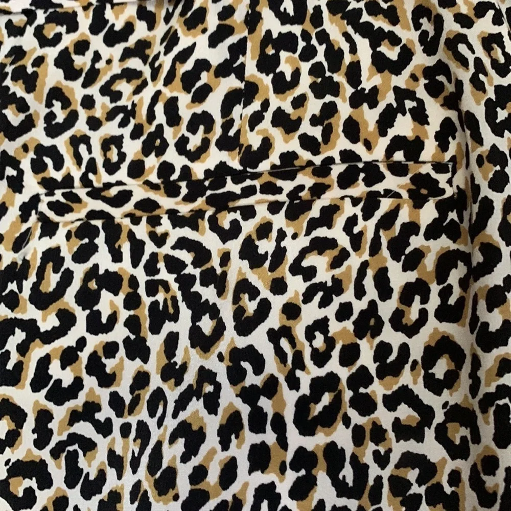 J. Crew Wide-leg cropped pant in‎ leopard-print silk